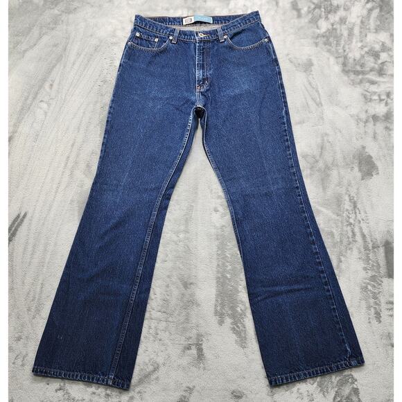 Faded Glory Denim - Vintage Faded Glory Jeans Womens 10 Blue Dark Wash High Rise Flare Mom Y2K 90s